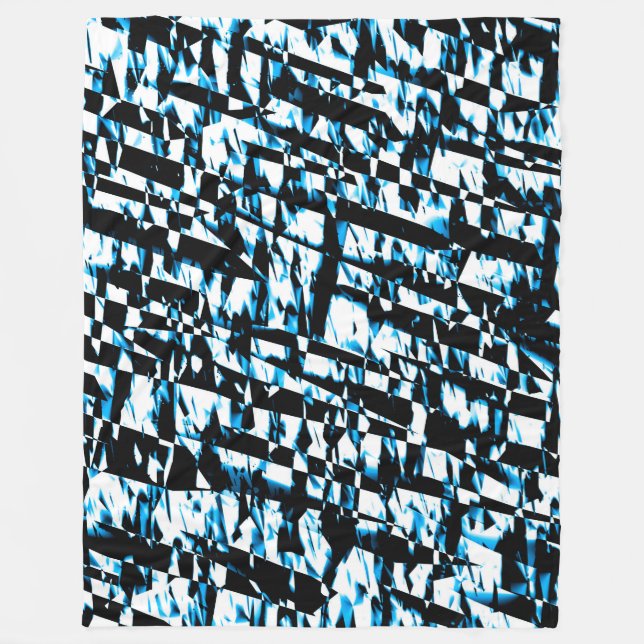 Abstrakt 190819 - 010 - Indigo Style Fleecedecke (Vorderseite)