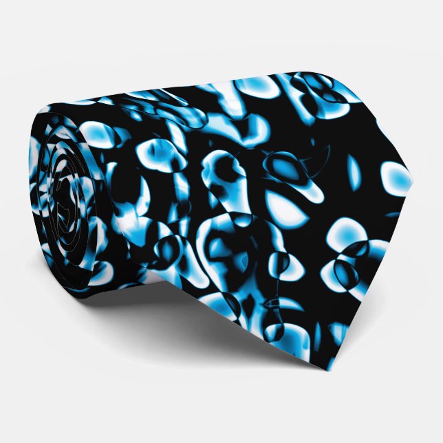 Abstrakt 190819 - 09 - Indigo Style Krawatte (Gerollt)