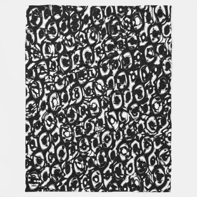Abstrakt 1908/19 - 02 - Schwarz und Weiß Fleecedecke (Vorderseite)