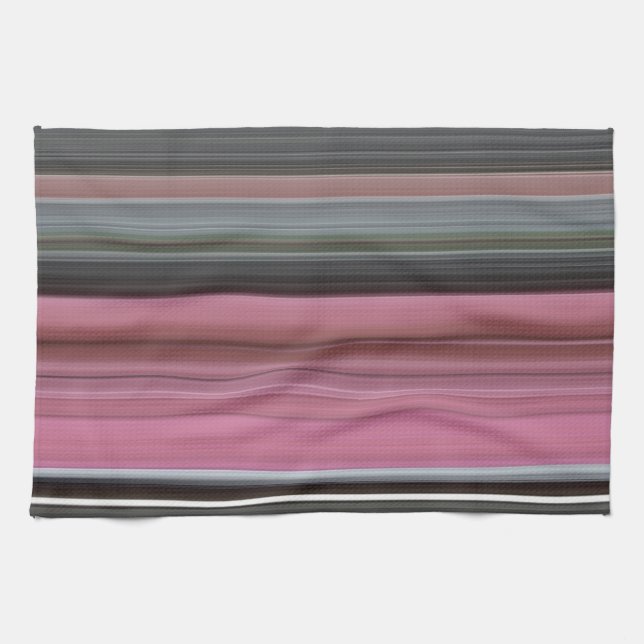 Abstrakt #1: Rosa und grau Geschirrtuch (Horizontal)