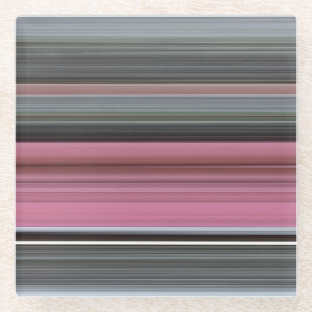 Abstrakt #1: Rosa und grau Glasuntersetzer (Vorderseite)