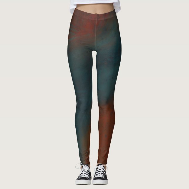 Abstrakt 1: Rot und Blues Leggings (Vorderseite)
