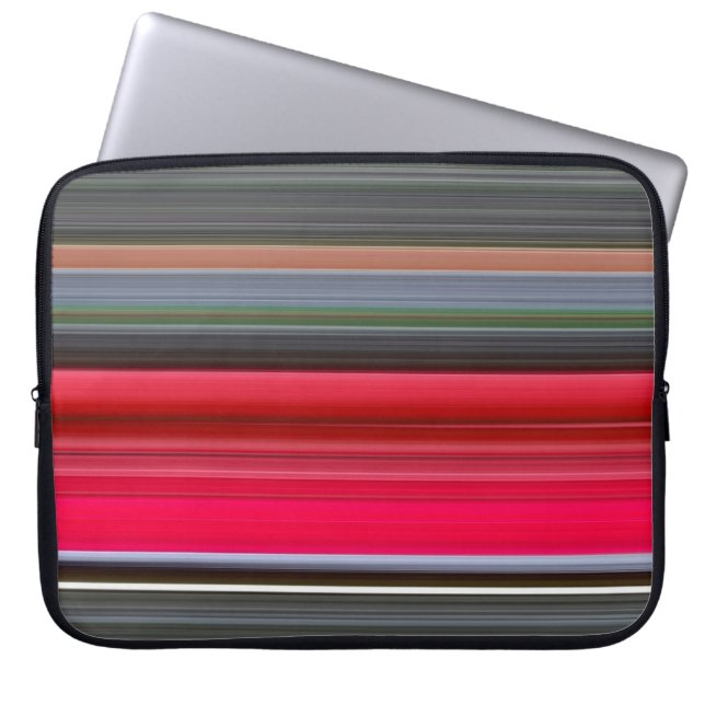 Abstrakt #1: Rot und Grau Laptopschutzhülle (Vorderseite)