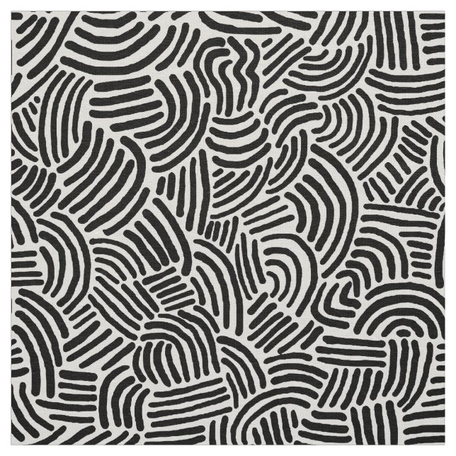 Abstrakt 200923 - Schwarz auf Weiß Stoff (Muster)