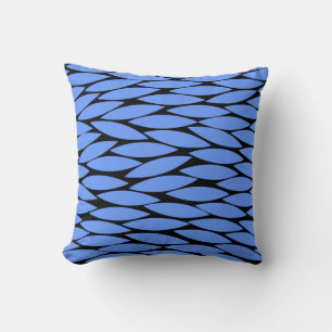 Abstrakt 250713 - Baby Blue on Black Kissen