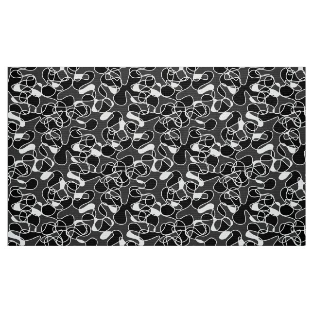 Abstrakt 290523 Schwarz/Weiß Stoff (Fat Quarter (45,7 x 55,9 cm))