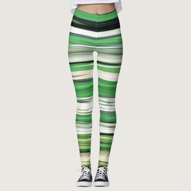 Abstrakt 2: Grüne Unschärfe Leggings (Vorderseite)