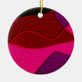 Abstrakt 328 - Lila Rotes Rosa Keramik Ornament