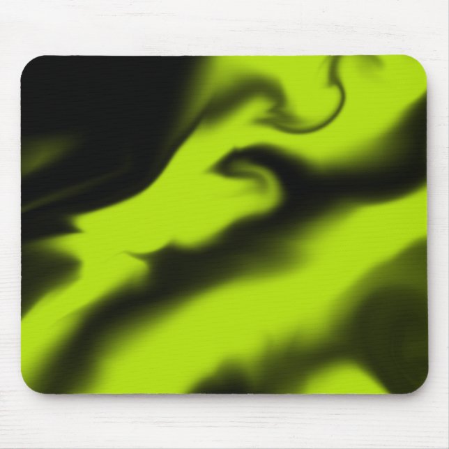 Abstrakt 3 in Schwarz und Kalkgrün Mousepad (Vorne)