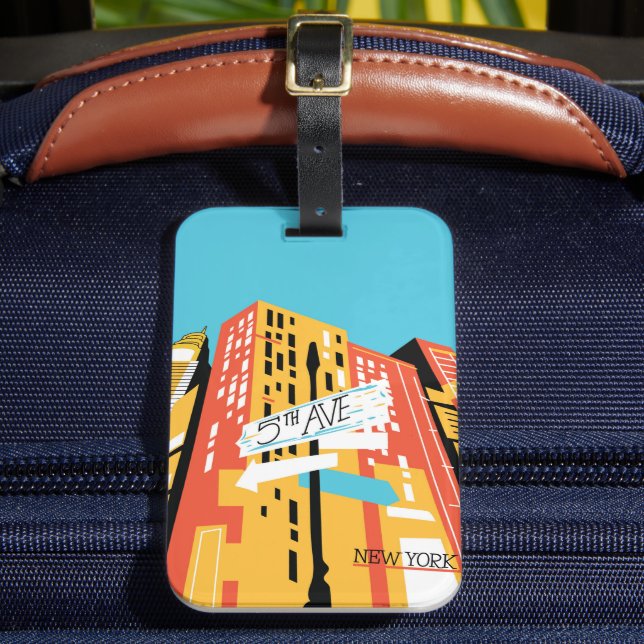 Abstrakt 5. Ave NEW YORK Modern Gepäckanhänger (Vorderseite Insitu 2)