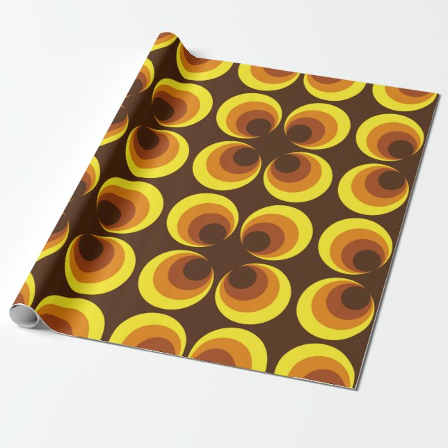 Abstrakt. 60er farbloses nahtloses Muster, Retrost Geschenkpapier (Ungerollt)