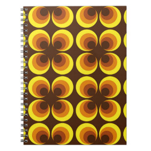 Abstrakt. 60er farbloses nahtloses Muster, Retrost Notizblock