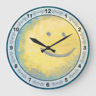 Abstrakt - Acryl - Glückliche Abstraktion Große Wanduhr