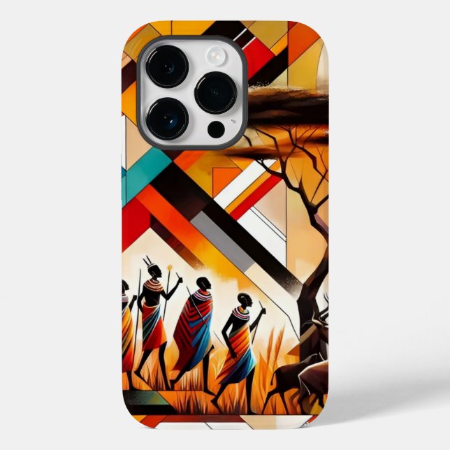Abstrakt African Art Masai Geometric Case-Mate iPhone Hülle (Rückseite)