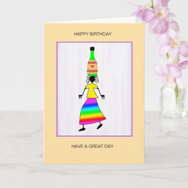 Abstrakt, afrikanische Kunst Niedlich und elegant  Karte (Orchidee)