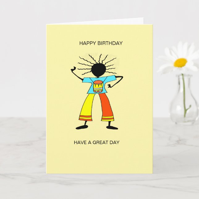 Abstrakt, afrikanischer Kunstmeister Drummer Gebur Karte (Kleine Pflanze)