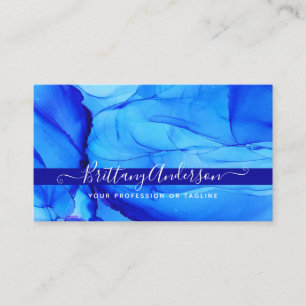 Abstrakt Agate Custom Chic Indigo Blue Visitenkarte