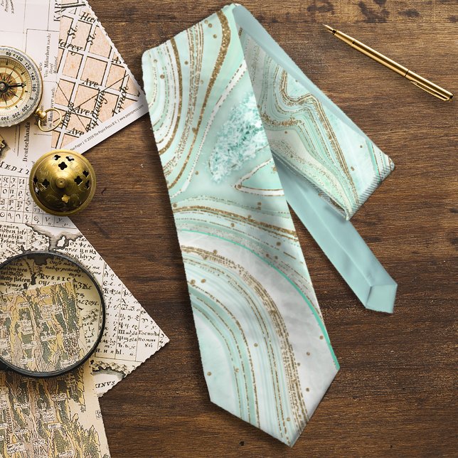 Abstrakt Agate Mint ID827 Krawatte (Von Creator hochgeladen)