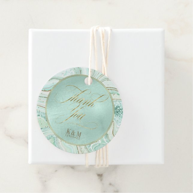 Abstrakt Agate Wedding Danke Mint ID827 Geschenkanhänger (Beispiel)