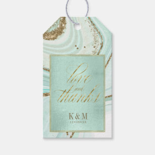 Abstrakt Agate Wedding Danke Mint ID827 Geschenkanhänger