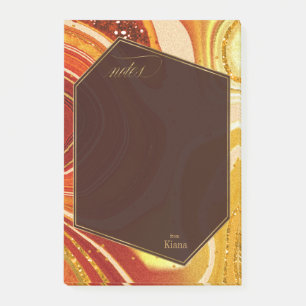 Abstrakt Agate Wedding Hot Orange ID827 Post-it Klebezettel
