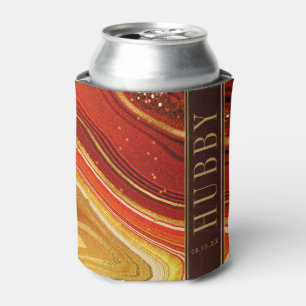 Abstrakt Agate Wedding Hubby Hot Orange ID827 Dosenkühler