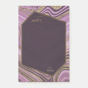 Abstrakt Agate Wedding Mauve ID827 Post-it Klebezettel