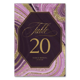 Abstrakt Agate Wedding Mauve ID827 Tischnummer