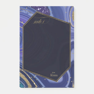 Abstrakt Agate Wedding Midnight ID827 Post-it Klebezettel