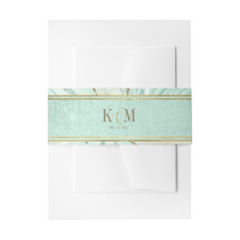 Abstrakt Agate Wedding Mint ID827 Einladungsbanderole