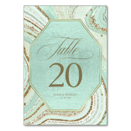 Abstrakt Agate Wedding Mint ID827 Tischnummer