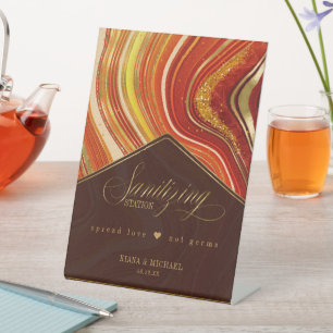 Abstrakt Agate Wedding Sanitizing Hot Orange ID827 Sockelschild