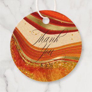 Abstrakt Agate Wedding Vielen Dank Hot Orange ID82 Geschenkanhänger
