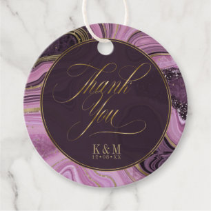 Abstrakt Agate Wedding Vielen Dank Mauve ID827 Geschenkanhänger