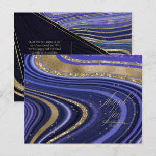 Abstrakt Agate Wedding Vielen Dank Mitternacht ID8 Ankündigungspostkarte