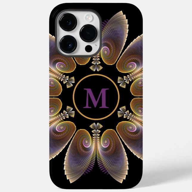 Abstrakt Angel Wings Mandala Fraktal Monogram Case-Mate iPhone Hülle (Rückseite)