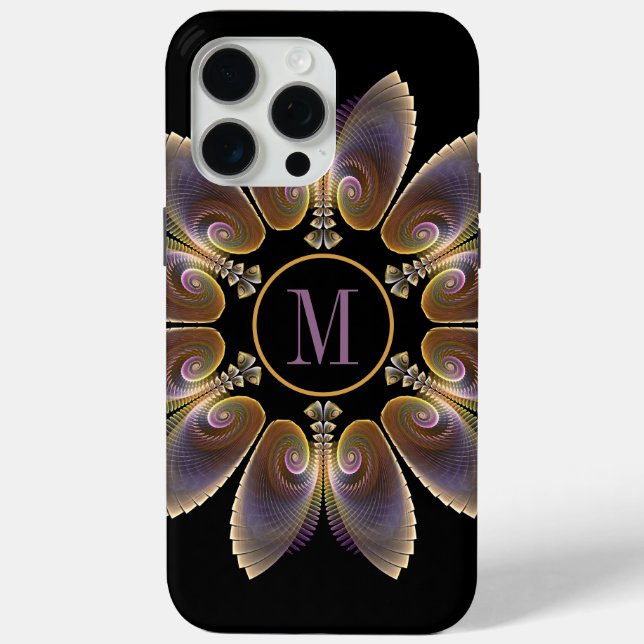 Abstrakt Angel Wings Mandala Fraktal Monogram Case-Mate iPhone Hülle (Rückseite)