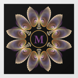 Abstrakt Angel Wings Mandala Fraktal Monogram Fensteraufkleber