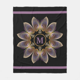 Abstrakt Angel Wings Mandala Fraktal Monogram Fleecedecke