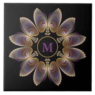 Abstrakt Angel Wings Mandala Fraktal Monogram Fliese
