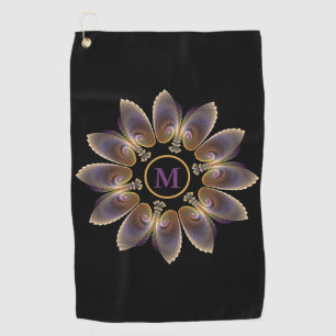 Abstrakt Angel Wings Mandala Fraktal Monogram Golfhandtuch