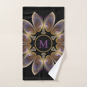 Abstrakt Angel Wings Mandala Fraktal Monogram Handtuch