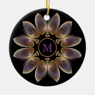 Abstrakt Angel Wings Mandala Fraktal Monogram Keramik Ornament