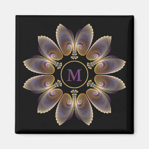 Abstrakt Angel Wings Mandala Fraktal Monogram Magnet