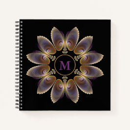 Abstrakt Angel Wings Mandala Fraktal Monogram Notizbuch