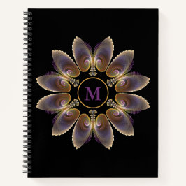 Abstrakt Angel Wings Mandala Fraktal Monogram Notizbuch