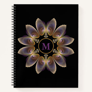 Abstrakt Angel Wings Mandala Fraktal Monogram Notizbuch