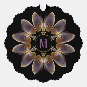 Abstrakt Angel Wings Mandala Fraktal Monogram Ornament Karte