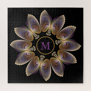 Abstrakt Angel Wings Mandala Fraktal Monogram Puzzle
