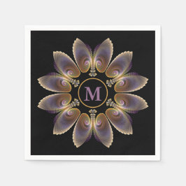 Abstrakt Angel Wings Mandala Fraktal Monogram Serviette